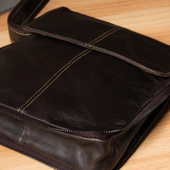Genuine Leather Mens Cool Small Shoulder Bag Purse Messenger Bag Crossbody Bag for Men