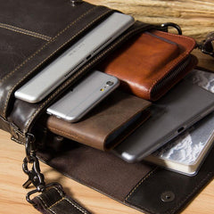Genuine Leather Mens Cool Small Shoulder Bag Purse Messenger Bag Crossbody Bag for Men