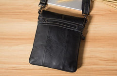 Genuine Leather Mens Cool Small Shoulder Bag Purse Messenger Bag Crossbody Bag for Men