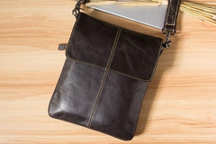 Genuine Leather Mens Cool Small Shoulder Bag Purse Messenger Bag Crossbody Bag for Men