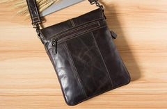 Genuine Leather Mens Cool Small Shoulder Bag Purse Messenger Bag Crossbody Bag for Men