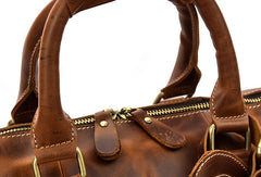 Genuine Leather Mens Cool Vintage Brown Weekender Bag Travel Bag Duffle Bags Overnight Bag Holdall Bag for men