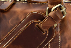 Genuine Leather Mens Cool Vintage Brown Weekender Bag Travel Bag Duffle Bags Overnight Bag Holdall Bag for men