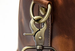 Genuine Leather Mens Cool Vintage Brown Weekender Bag Travel Bag Duffle Bags Overnight Bag Holdall Bag for men