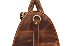 Genuine Leather Mens Cool Vintage Brown Weekender Bag Travel Bag Duffle Bags Overnight Bag Holdall Bag for men
