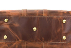 Genuine Leather Mens Cool Vintage Brown Weekender Bag Travel Bag Duffle Bags Overnight Bag Holdall Bag for men