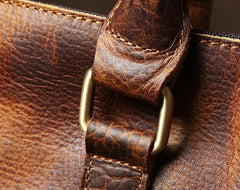 Genuine Leather Mens Large Brown Travel Bag Cool Duffle Bag Shoulder Bag Weekender Bag for Men
