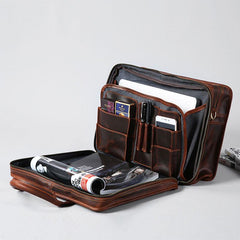 Leather Mens Large Travel Bag Shoulder Bag Laptop Bag Briefcase Weekender Bags for Men