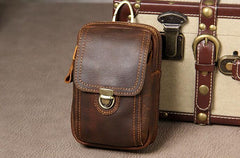Leather Belt Pouch Mens Small Cases Waist Bag Hip Pack Belt Bag for Men