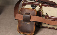 Leather Belt Pouch Mens Small Cases Waist Bag Hip Pack Belt Bag for Men