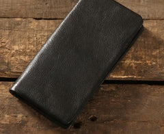Genuine Leather Mens Soft Cool Long Leather Wallet Men Card Wallet Bifold for Men