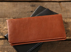Genuine Leather Mens Soft Cool Long Leather Wallet Men Card Wallet Bifold for Men