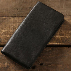 Genuine Leather Mens Soft Cool Long Leather Wallet Men Card Wallet Bifold for Men
