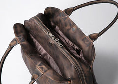 Leather Mens Travel Bag Cool Messenger Bag Shoulder Bag Handbag Weekender Bag for Men