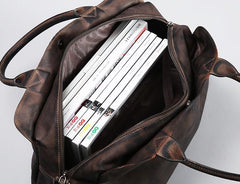 Cool Leather Mens Travel Bag Shoulder Bag Handbags Weekender Bag for Men