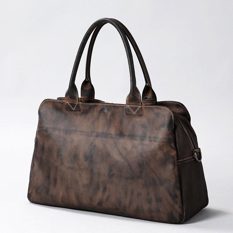 Leather Mens Travel Bag Cool Messenger Bag Shoulder Bag Handbag Weekender Bag for Men