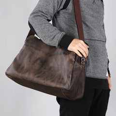 Cool Leather Mens Travel Bag Shoulder Bag Handbags Weekender Bag for Men
