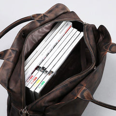Cool Leather Mens Travel Bag Shoulder Bag Handbags Weekender Bag for Men