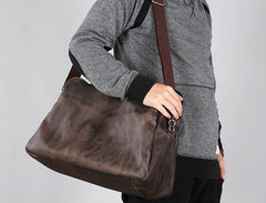 Cool Leather Mens Travel Bag Shoulder Bag Handbags Weekender Bag for Men