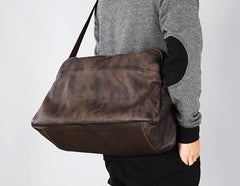 Cool Leather Mens Travel Bag Shoulder Bag Handbags Weekender Bag for Men