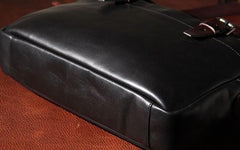Vintage Leather Mens Black Briefcase Work Bag Laptop Bag Business Bag for Men