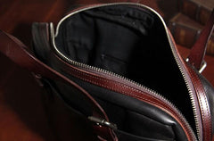 Vintage Leather Mens Black Briefcase Work Bag Laptop Bag Business Bag for Men