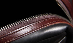 Vintage Leather Mens Black Briefcase Work Bag Laptop Bag Business Bag for Men