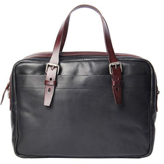 Vintage Leather Mens Black Briefcase Work Bag Laptop Bag Business Bag for Men