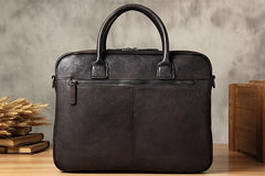 Vintage Leather Mens Brown Briefcase Work Bag Laptop Bag Business Bag for Men
