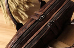 Vintage Leather Mens Briefcase Handbag Work Bag Laptop Bag Business Bag for Men