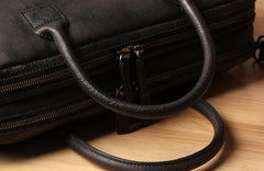 Vintage Leather Mens Brown Briefcase Work Bag Laptop Bag Business Bag for Men