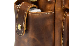 Genuine Leather Mens Vintage Brown Cool Weekender Bag Large Travel Bag Briefcase for men