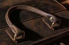 Vintage Leather Mens Coffee Briefcase Shoulder Bag Work Bag Laptop Bag Business Bag for Men