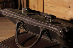 Vintage Leather Mens Coffee Briefcase Shoulder Bag Work Bag Laptop Bag Business Bag for Men