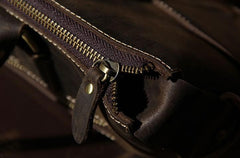 Vintage Leather Mens Coffee Briefcase Shoulder Bag Work Bag Laptop Bag Business Bag for Men