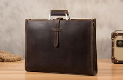 Vintage Leather Mens Coffee Briefcase Shoulder Bags Work Bag Laptop Bag for Men