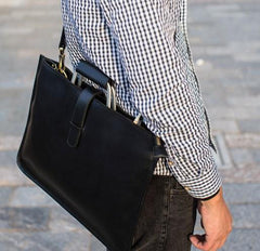 Leather Mens Vintage Briefcase Handbag Work Bag Business Bag Laptop Bag for men