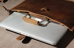 Leather Mens Vintage Briefcase Handbag Work Bag Business Bag Laptop Bag for men