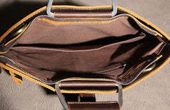 Leather Mens Vintage Briefcase Handbag Work Bag Business Bag Laptop Bag for men