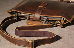 Leather Mens Vintage Briefcase Handbag Work Bag Business Bag Laptop Bag for men