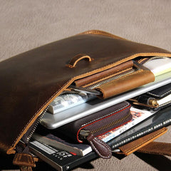Leather Mens Vintage Briefcase Handbag Work Bag Business Bag Laptop Bag for men