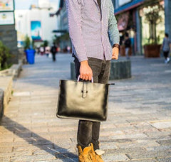 Leather Mens Vintage Briefcase Handbag Work Bag Business Bag Laptop Bag for men