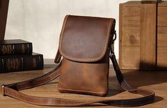 Leather Belt Pouch Mens Small Cases Waist Bag Belt Bag Shoulder Bags for Men