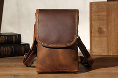 Leather Belt Pouch Mens Small Cases Waist Bag Belt Bag Shoulder Bags for Men