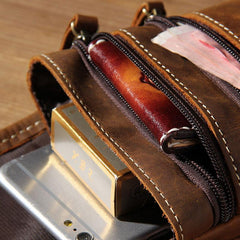 Leather Belt Pouch Mens Small Cases Waist Bag Belt Bag Shoulder Bags for Men