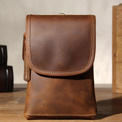 Leather Belt Pouch Mens Small Cases Waist Bag Belt Bag Shoulder Bags for Men