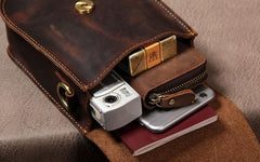 Leather Belt Pouch Mens Small Cases Waist Bag Belt Bags Shoulder Bag for Men