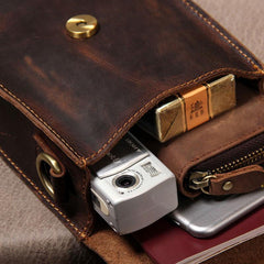Leather Belt Pouch Mens Small Cases Waist Bag Belt Bags Shoulder Bag for Men
