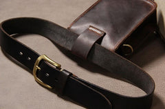 Leather Belt Pouch Mens Small Cases Waist Bag Belt Bags Shoulder Bag for Men