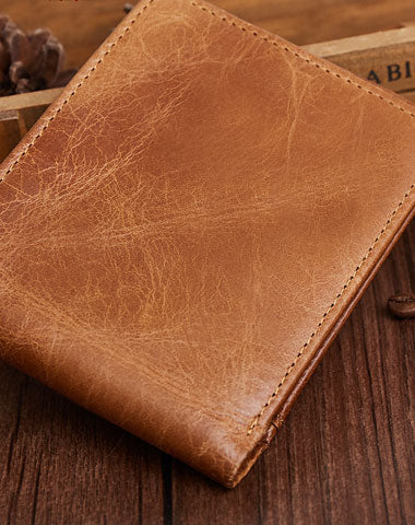 Genuine Leather Mens Wallet Cool billfold Slim Bifold Wallet Card Coin Holder Wallet Purse for Mens